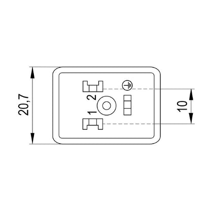 1873190000 - 3-Pole Valve Plug-In Connector, 10mm Diameter, 250V