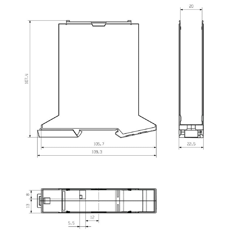 1177010000 - CH20M Modular Housing, 22.5mm Width, Black Finish  (Pack of 10)