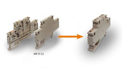 2704340000 - Dark Beige 2.5mm² Push-In Terminal Block for TS 35 Rail  (Pack of 50)