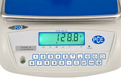 PCE-WS 30 - Compact 30kg Lab Scale with Leveling Feet and Tare Function