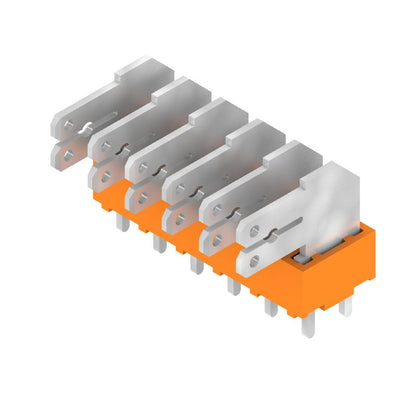9511450000 - 5mm Pitch Orange PCB Terminal, 6 Poles, THT Solder Mount  (Pack of 100)