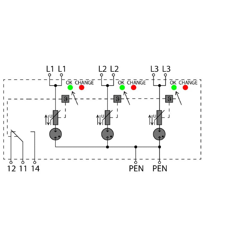 2619170000 - Low Voltage Surge Arrester with Remote Contact and Status Display