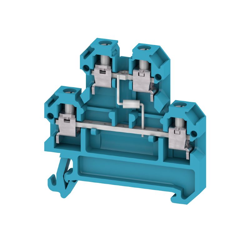 0538980000 - Blue Terminal Block, 4 Connections, 4mm² for TS 35 Rail  (Pack of 25)