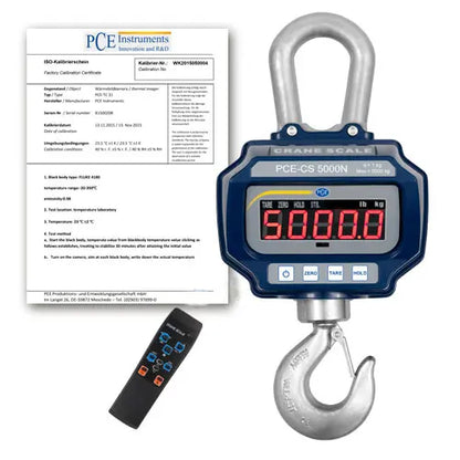PCE-CS 5000N - 5 Ton Digital Hanging Scales with ISO Calibration & Remote