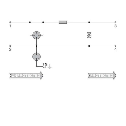 1063930000 - 12.4mm DIN Rail Surge Protector for 24V Applications