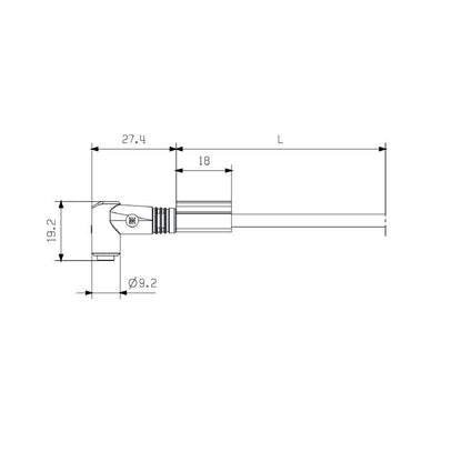1948670300 - 3m M8 to M8 PVC Sensor/Actuator Cable, Halogen-Free