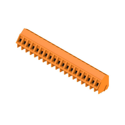 1233980000 - 5mm Terminal Block, 19 Poles at 135°, Tinned Orange Finish  (Pack of 50)