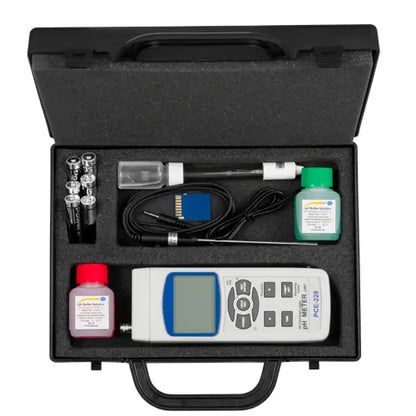 PCE-228-KIT - Portable pH Meter Kit with Data Logging & Temperature Sensor