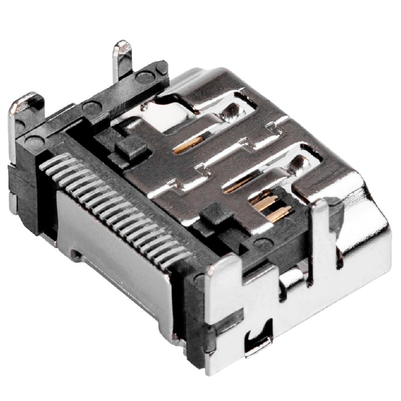 3107650000 - 90° Female HDMI Connector, 19 Poles, Gold Finish  (Pack of 3000)