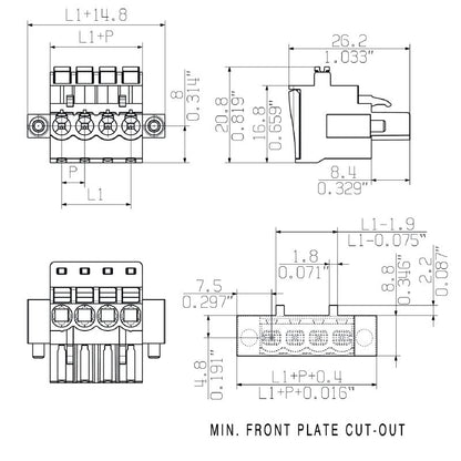 1979610000 - 5mm Pitch Female PCB Connector with 17 Poles, 90° Angle  (Pack of 18)