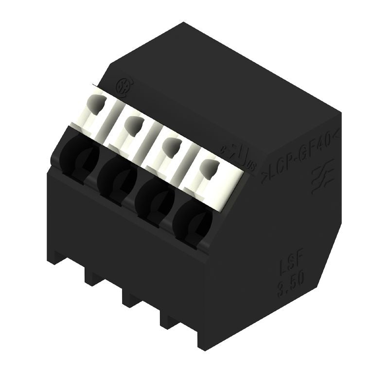 1885200000 - 3.50mm Black Terminal Block, 4 Poles, 135° Angle  (Pack of 37)