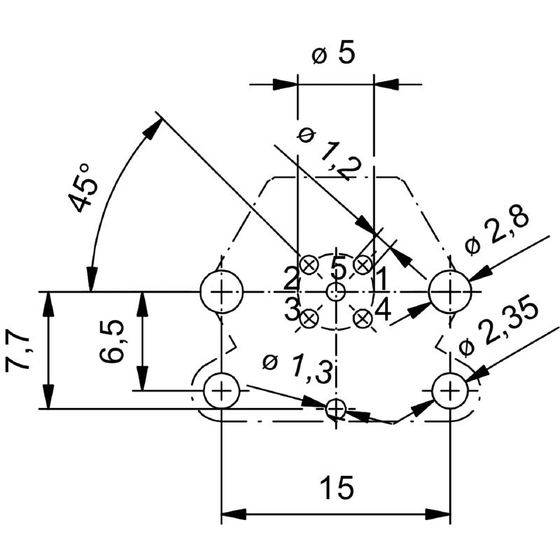 2422820000 - M12 4-Pole PCB Connector with Nickel Plating  (Pack of 10)