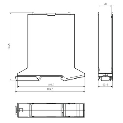1164670000 - Modular Housing 22.5mm Light Grey 108mm Depth, 109.3mm Height  (Pack of 10)