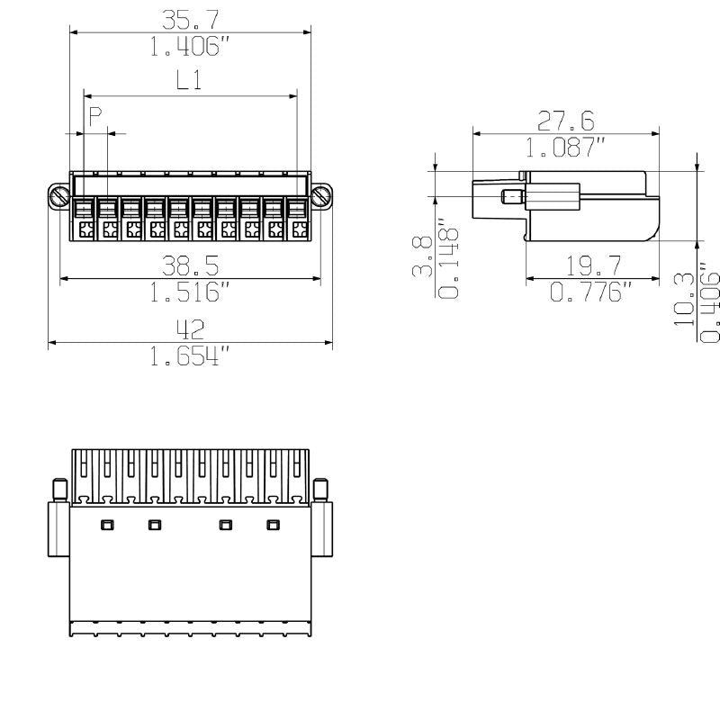 1779880000 - 10-Pole PCB Female Connector with 180° Angle  (Pack of 20)