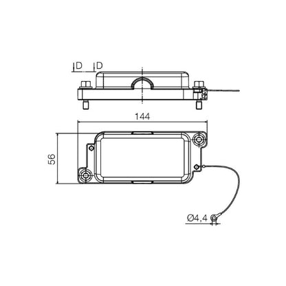 1083070000 - Diecast Aluminum IP68 Cover, 144mm Deep, Rust-Proof Locking