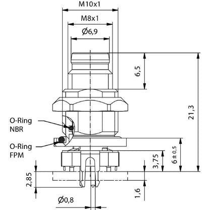 2423610000 - M8 4-Pole PCB Plug-in Connector with RoHS Compliance  (Pack of 25)