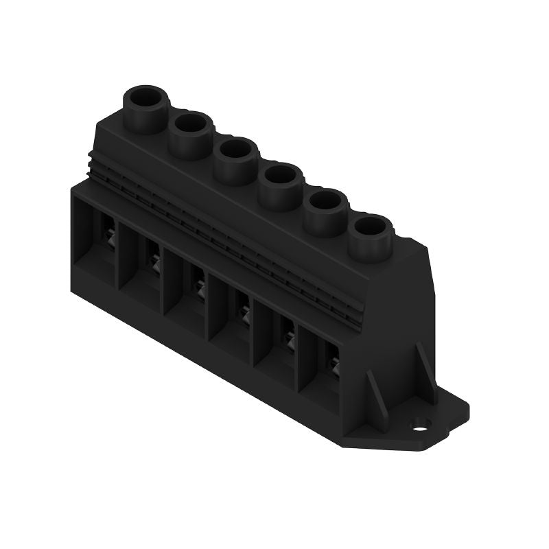 1386520000 - 15mm PCB Terminal, 6 Poles, 90° Black Solder Pin  (Pack of 12)