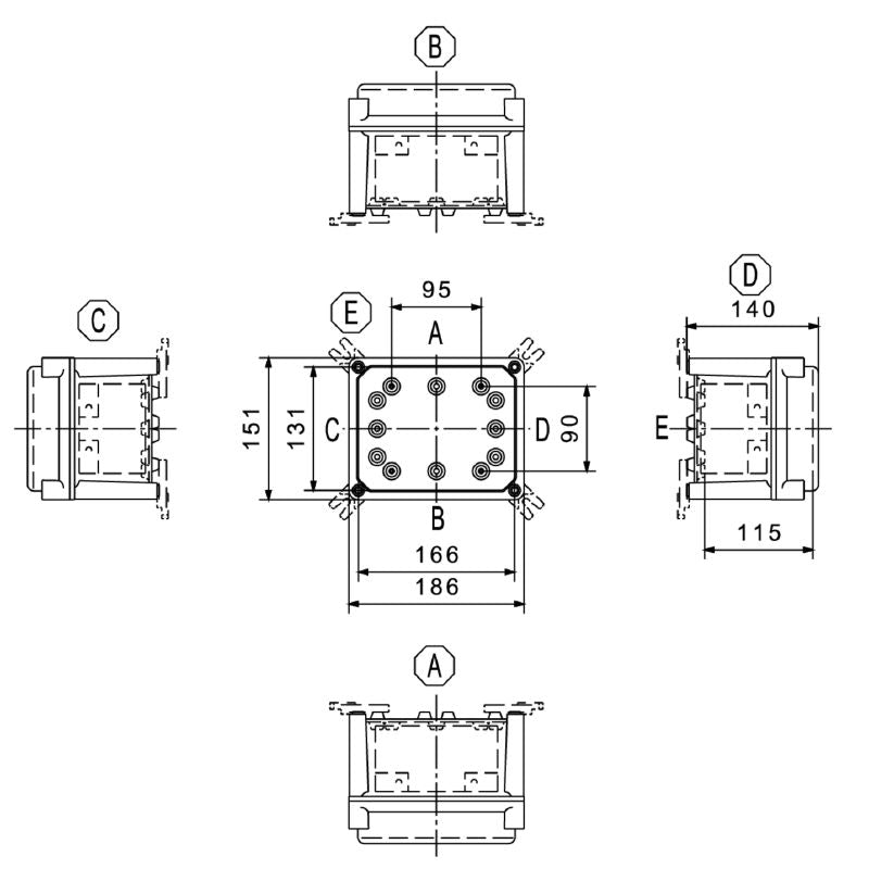0360100000 - 186mm IP67 Polyester Enclosure for Technology Applications