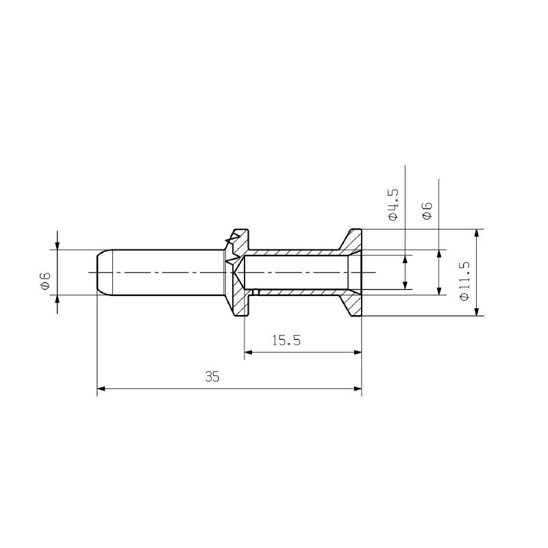 2668350000 - Copper Alloy Male Connector, 10mm² Crimp, 16mm Stripping Length  (Pack of 10)