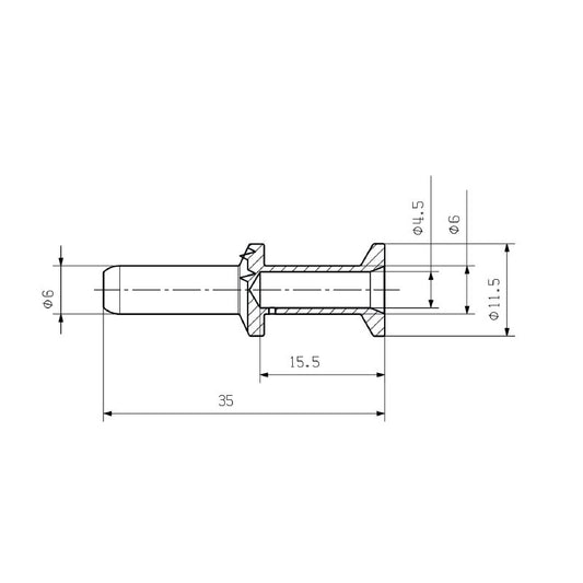 2668350000 - Copper Alloy Male Connector, 10mm² Crimp, 16mm Stripping Length  (Pack of 10)
