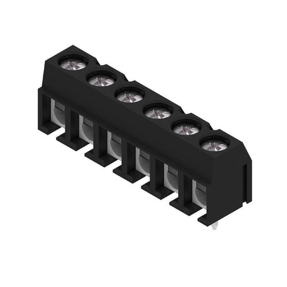 1525280000 - 5.08mm 6-Pole Black PCB Terminal with 3.5mm Solder Pins  (Pack of 100)