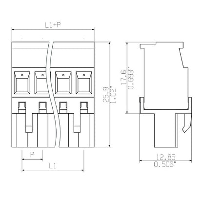 2647190000 - 5.08mm 19-Pole Yoke Connector with 90° Angle Design  (Pack of 21)