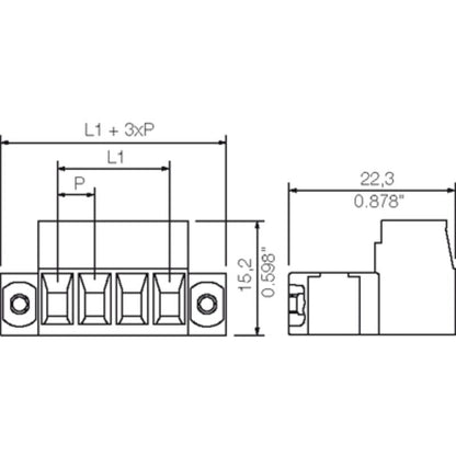 1312670000 - 8-Pole 180° PCB Connector with Clamping Yoke Method  (Pack of 36)