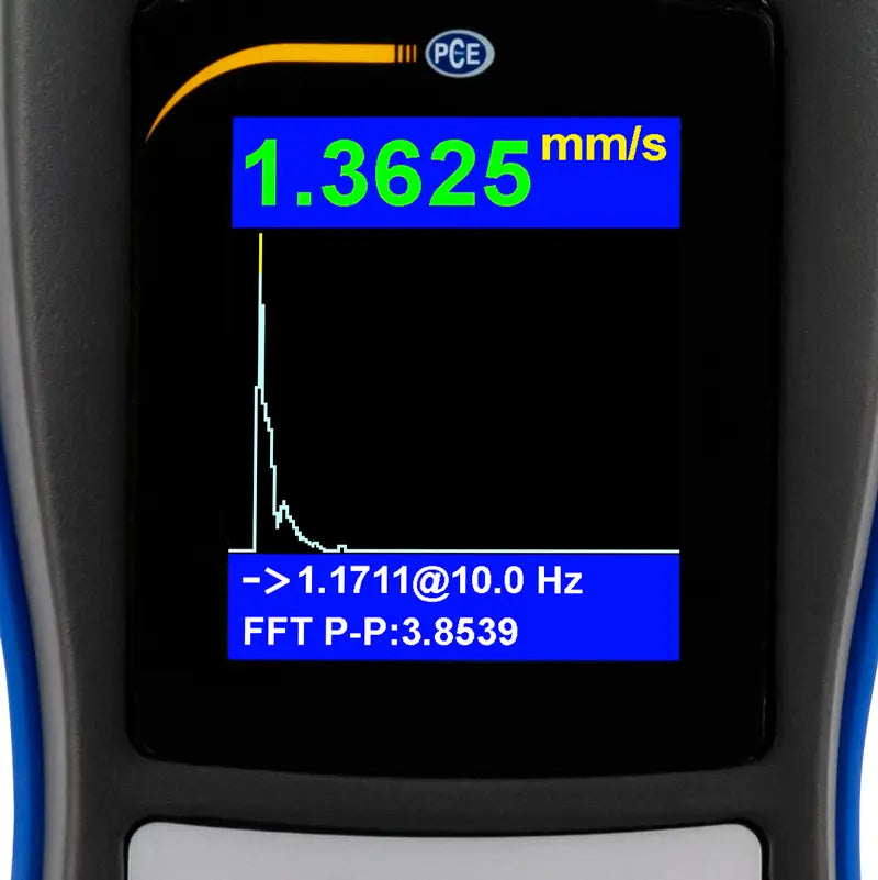 PCE-VM 20 - Compact Vibration Meter with FFT Analysis and LiPo Battery