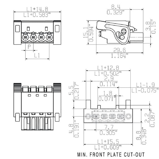 1016190000 - 5mm Female PCB Connector with 180° Angle Actuator  (Pack of 42)