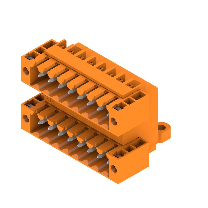 1633870000 - 16-Pole 3.5mm PCB Connector with THT Solder, Orange Flange  (Pack of 20)