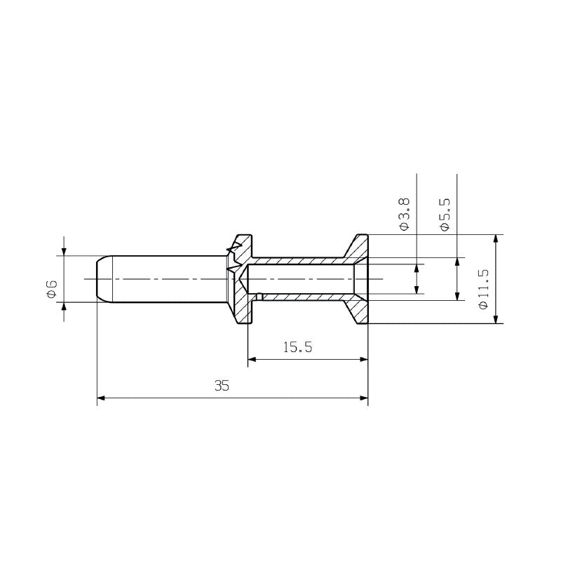2668280000 - Durable 6mm Copper Alloy Male Connector for Crimping  (Pack of 10)