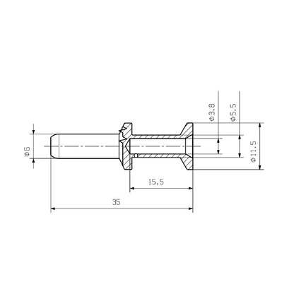 2668280000 - Durable 6mm Copper Alloy Male Connector for Crimping  (Pack of 10)