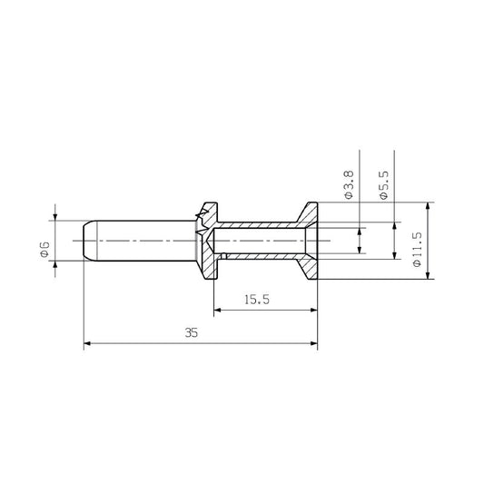2668280000 - Durable 6mm Copper Alloy Male Connector for Crimping  (Pack of 10)