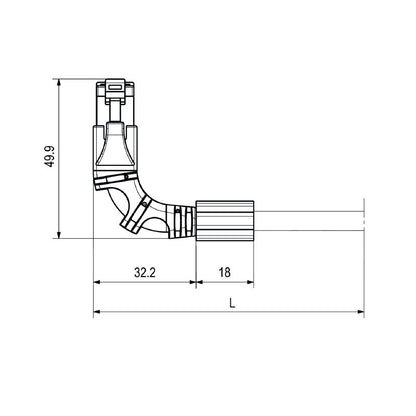 2703330015 - 1.5m LSZH Cat.6A Patch Cable with 90° RJ45 Connector