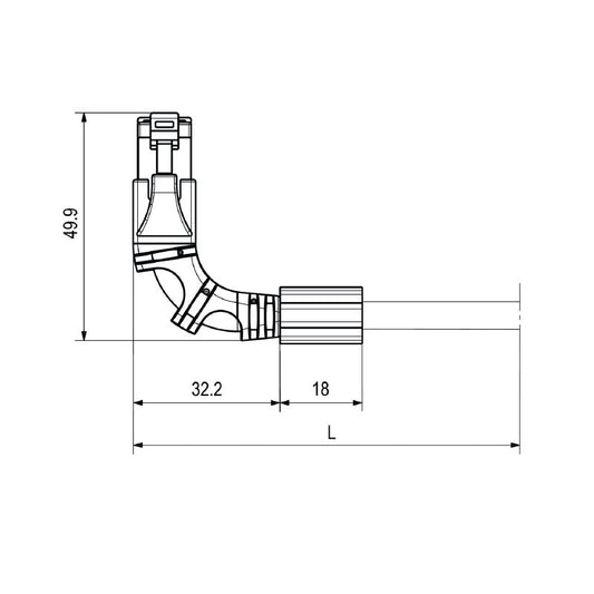 2703330015 - 1.5m LSZH Cat.6A Patch Cable with 90° RJ45 Connector