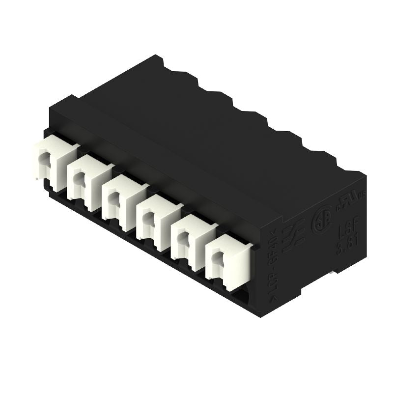 1875260000 - 3.81mm PCB Terminal, 6 Poles, Black Push-In Connection  (Pack of 265)