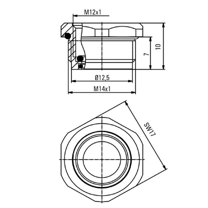 2423950000 - M12 Socket Plug Housing, Nickel-Plated, 13mm Height  (Pack of 25)