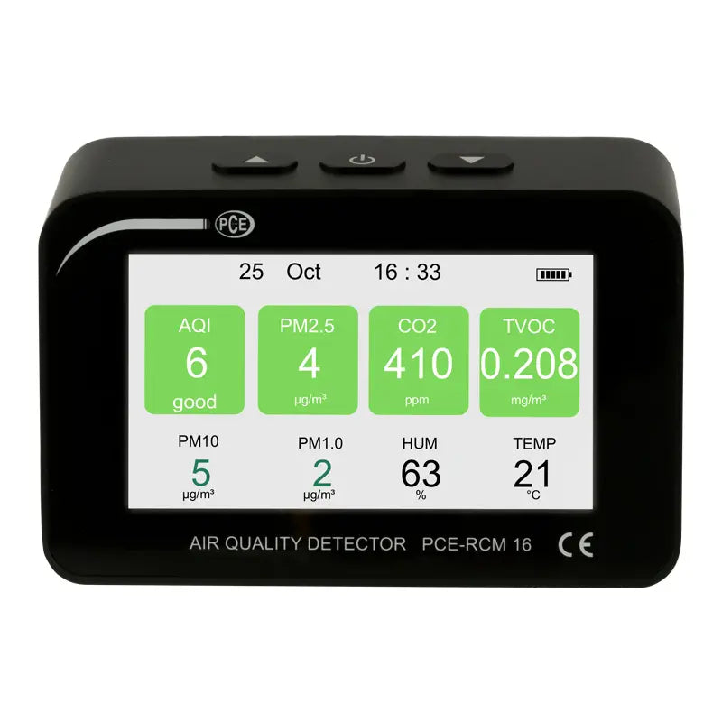 PCE-RCM 16 - 4.3" Air Quality Meter with CO2 and Humidity Monitoring