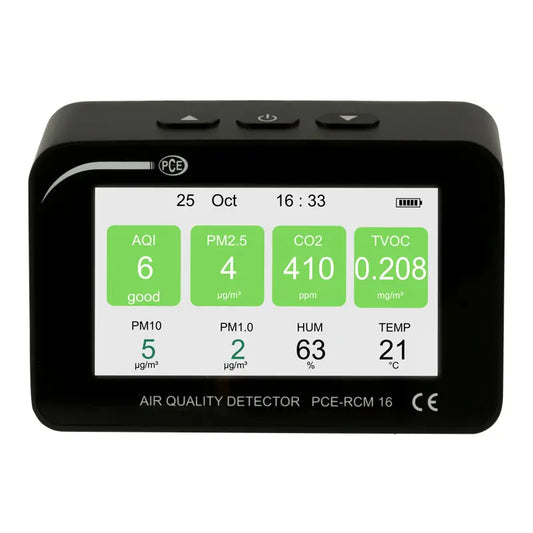 PCE-RCM 16 - 4.3" Air Quality Meter with CO2 and Humidity Monitoring