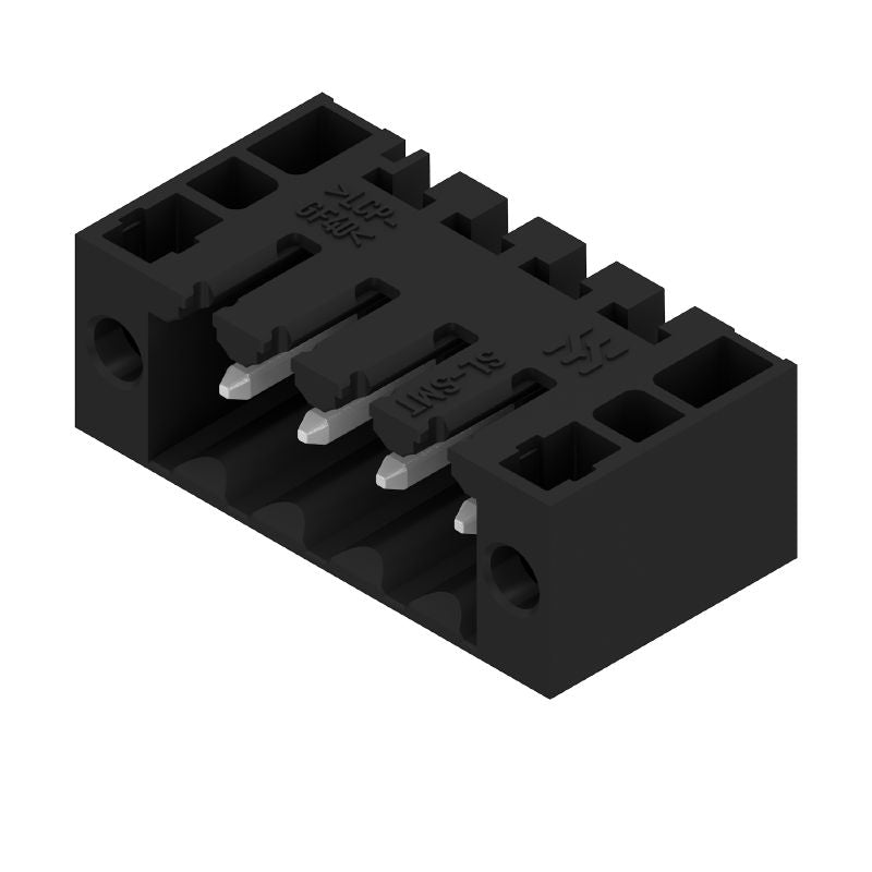 1842100000 - 4-Pole 3.5mm Male Header Connector, 90° Flange, Black  (Pack of 84)
