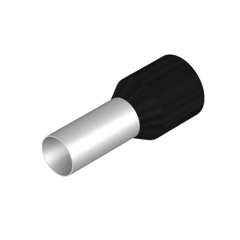 9021190000 - 30mm Black Wire Ferrule with Plastic Collar  (Pack of 50)