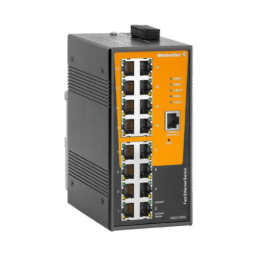 2682310000 - 16-Port Managed Network Switch for Fast Ethernet, Industrial Use