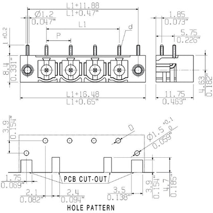 1472470000 - 12-Pole 7.62mm Male Connector, 3.2mm Pins, THT Solder  (Pack of 50)