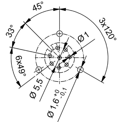2421940000 - M12 8-Pole Connector with M16 Mounting Thread  (Pack of 10)