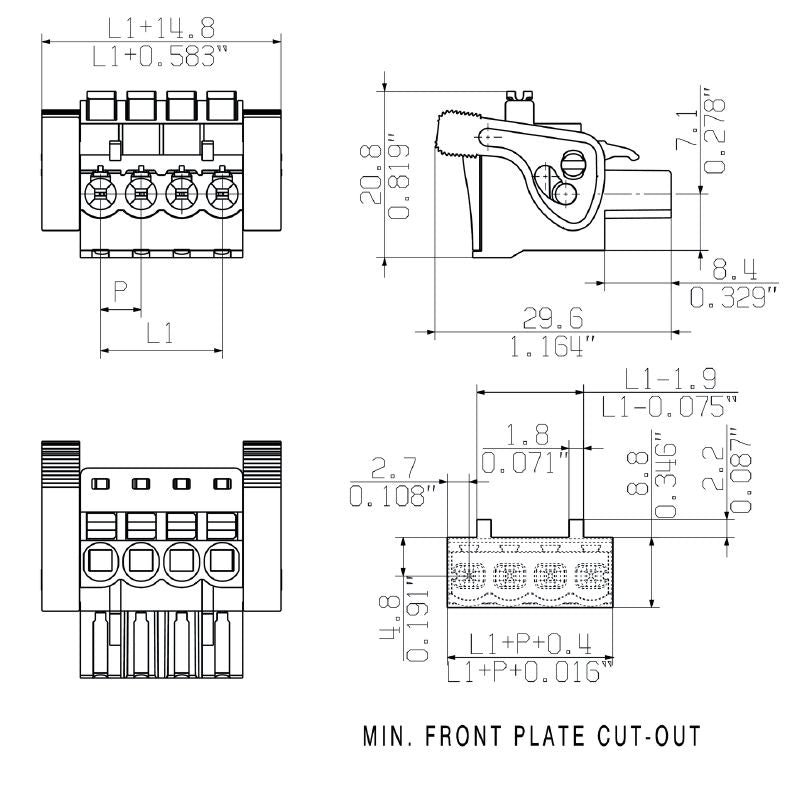 1980010000 - 5-Pole 90° PCB Female Plug Connector, 5mm Pitch  (Pack of 48)