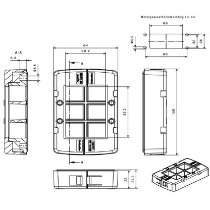 2891500000 - IP66 Cable Entry System, 64mm x 106mm, Temp Resistant