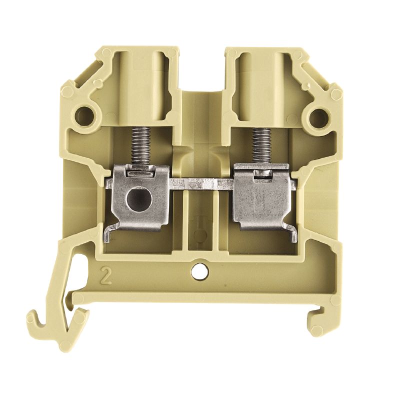0443660000 - Beige/Yellow 4mm² Screw Terminal Block, 32A, 2 Connections  (Pack of 100)