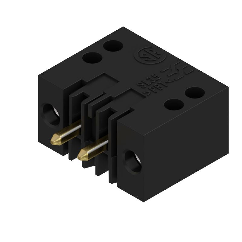 1518130000 - 3.50mm Black 2-Pole PCB Connector with 180° Elbow  (Pack of 100)