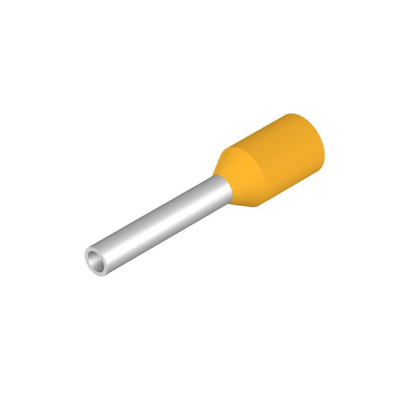 9021210000 - Yellow Plastic Collar Wire-End Ferrule, 0.25mm², 1.8mm Diameter  (Pack of 500)