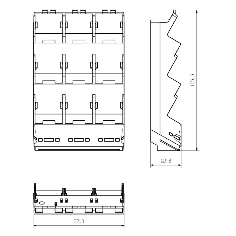 1420370000 - Durable 67mm Black Plastic Side Element for Reliable Applications  (Pack of 8)